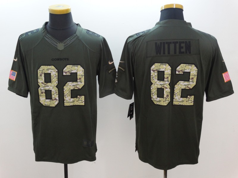 Men's Dallas Cowboys Jason Witten #82 Army Green Jersey